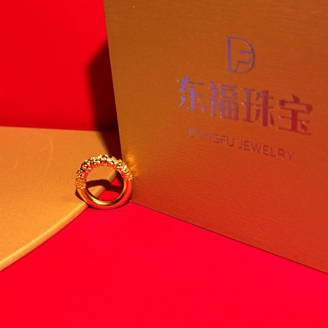 吊坠足银 祥云圆圈吊坠气质时尚经典金色镶嵌满钻环环相扣镶钻