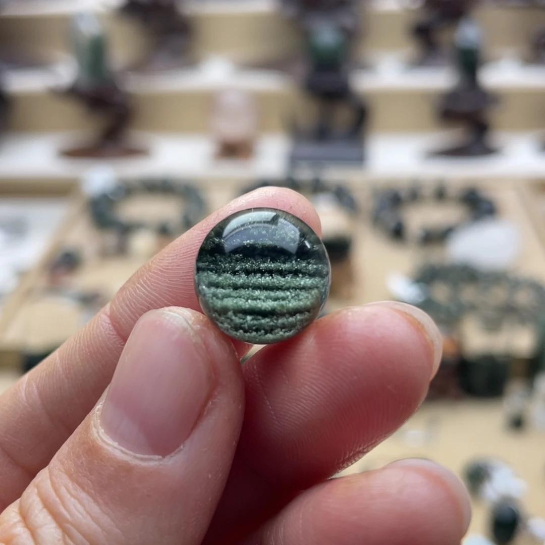 颈饰水晶未镶嵌绿幽灵千层聚宝盆单珠