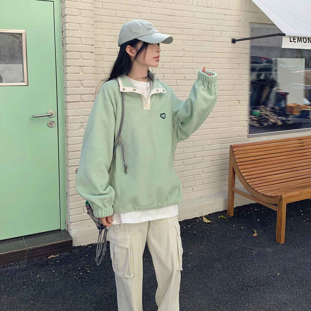 吵吵家卫衣女宽松摇粒绒上衣41617