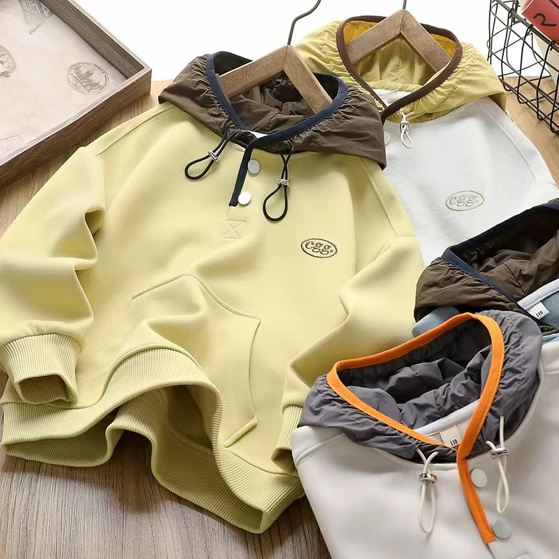 新款男童连帽卫衣2025春秋款儿童春装上衣打底衫中大童帽衫时髦潮