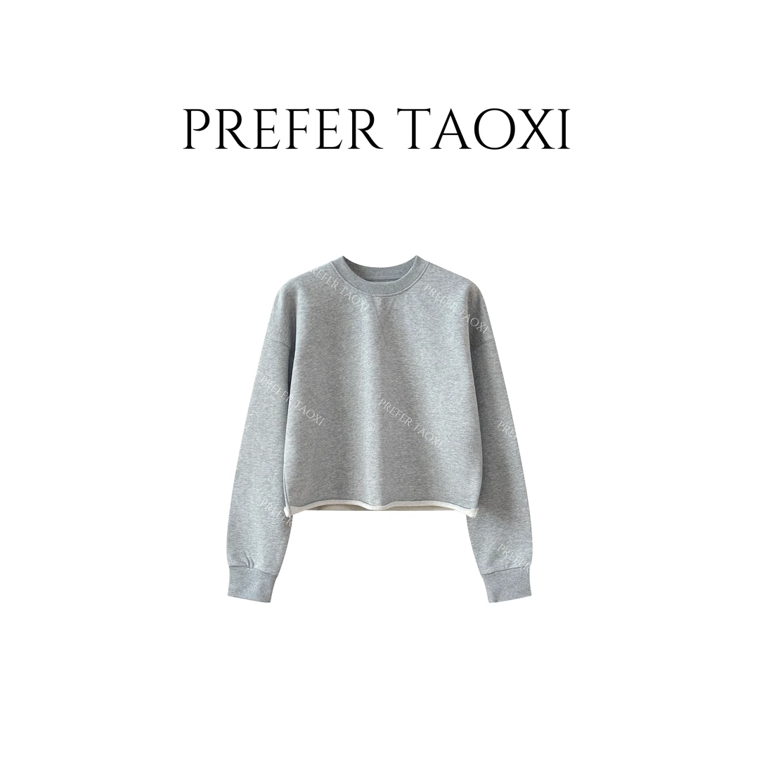 25春新 少年感廓形卷边毛圈卫衣