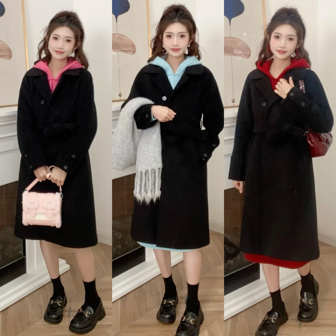 IEF/爱依服【小个子】2025秋冬新款韩版成熟通勤百搭呢绒长外套