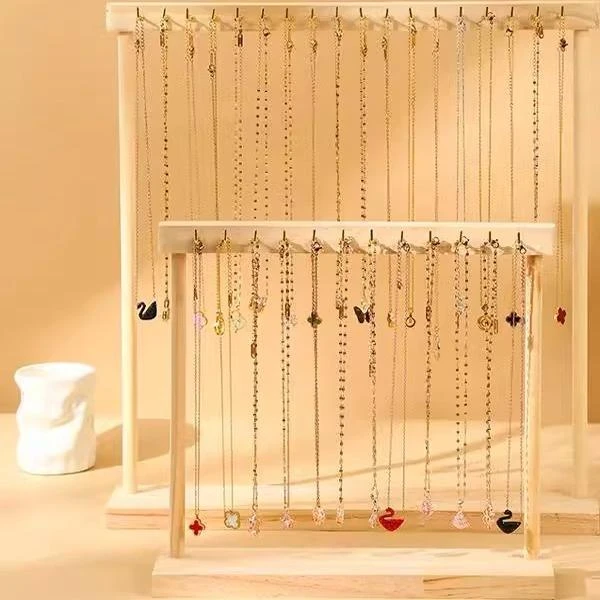 光然middot项链展示架实木挂架饰品架耳环架手链架DIY首饰成列架