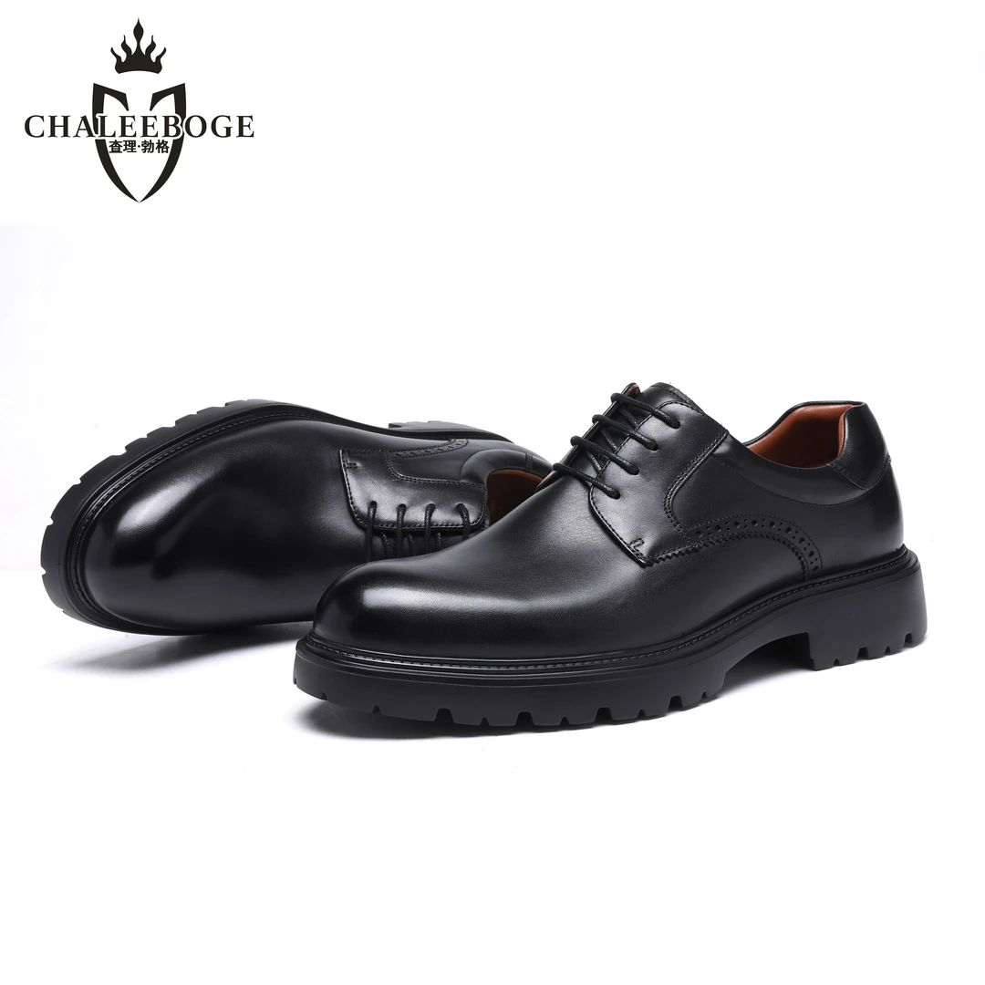 查理勃格商务四孔德比舒适百搭经典超轻休闲男皮鞋56218