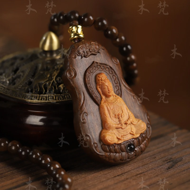 增香沉香木越南沉香木【宝瓶观音】无礼盒珠链吊坠老料文玩手串观音