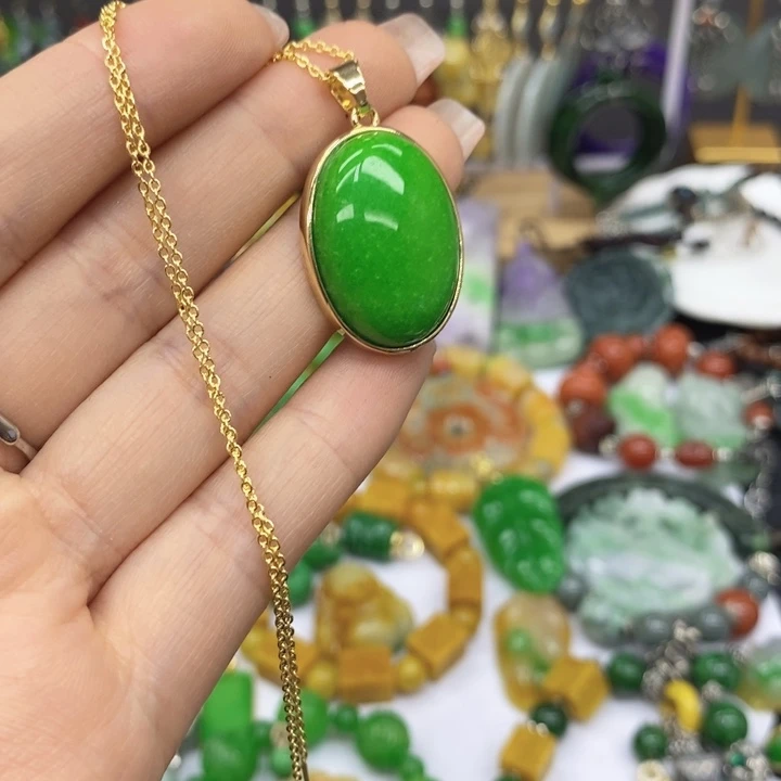 翡翠未镶嵌耳饰项链38