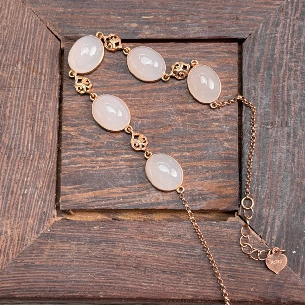 和田玉18k镶嵌手链NG011