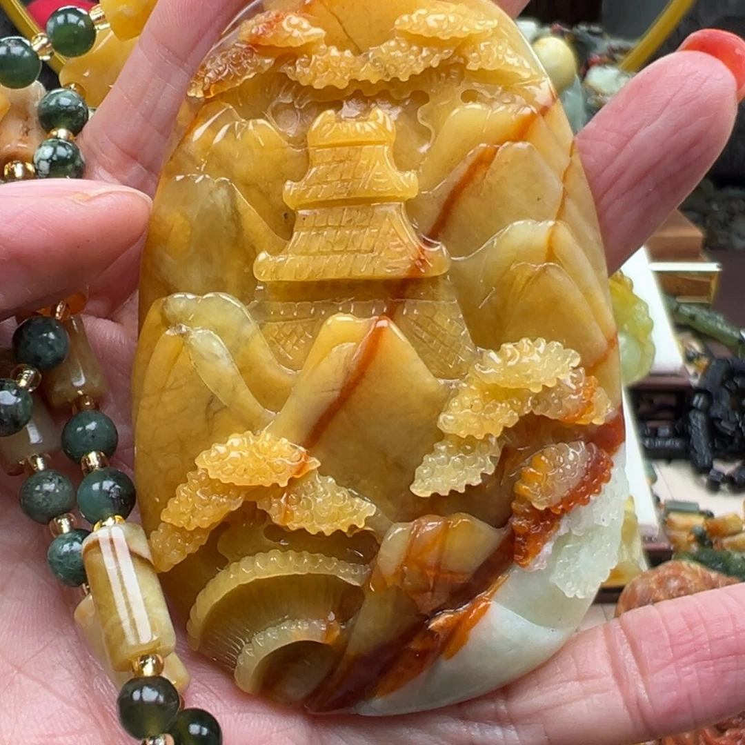 岫玉未镶嵌挂件挂件