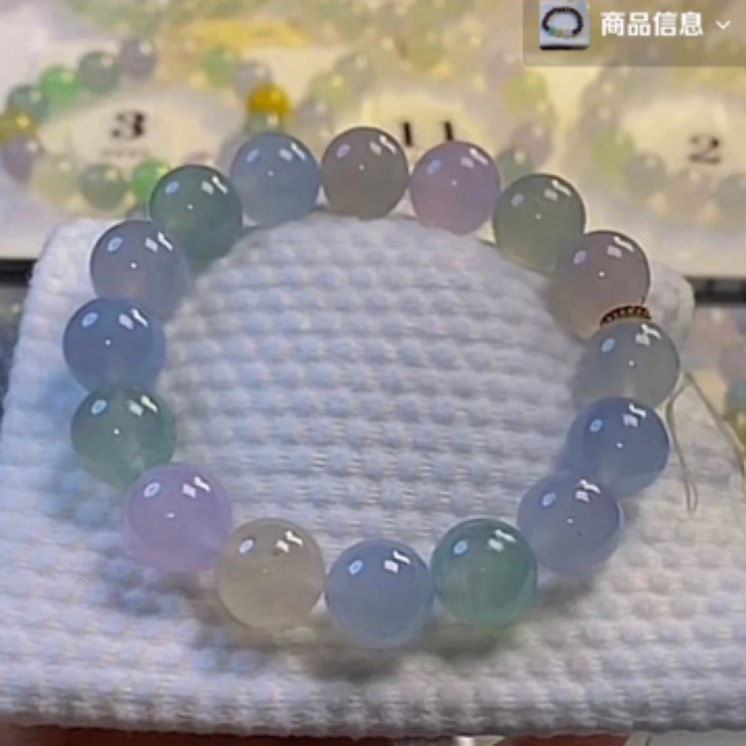 翡翠毛货手串未镶嵌精细抛加工