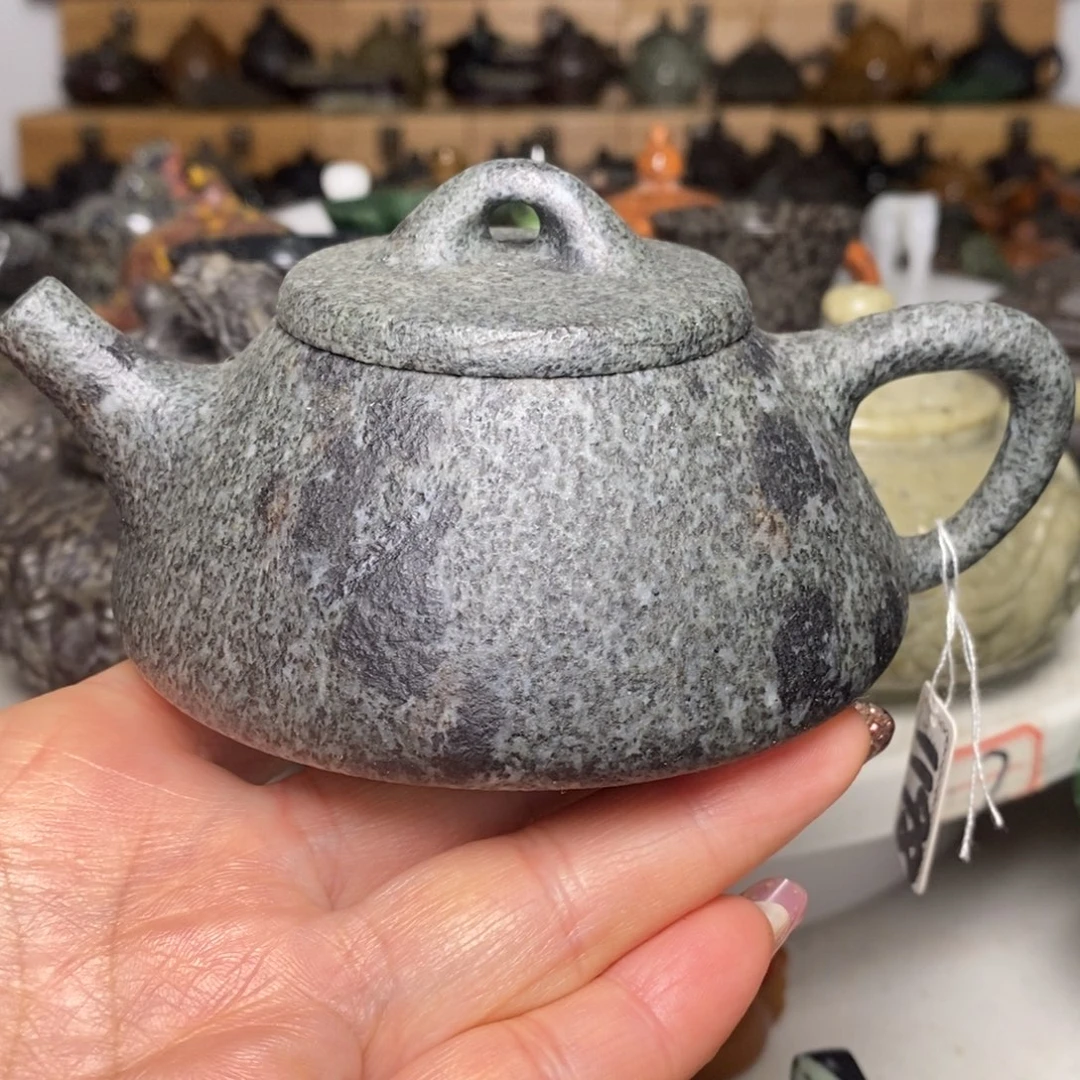 新疆多宝猫眼石材石瓢壶160cc