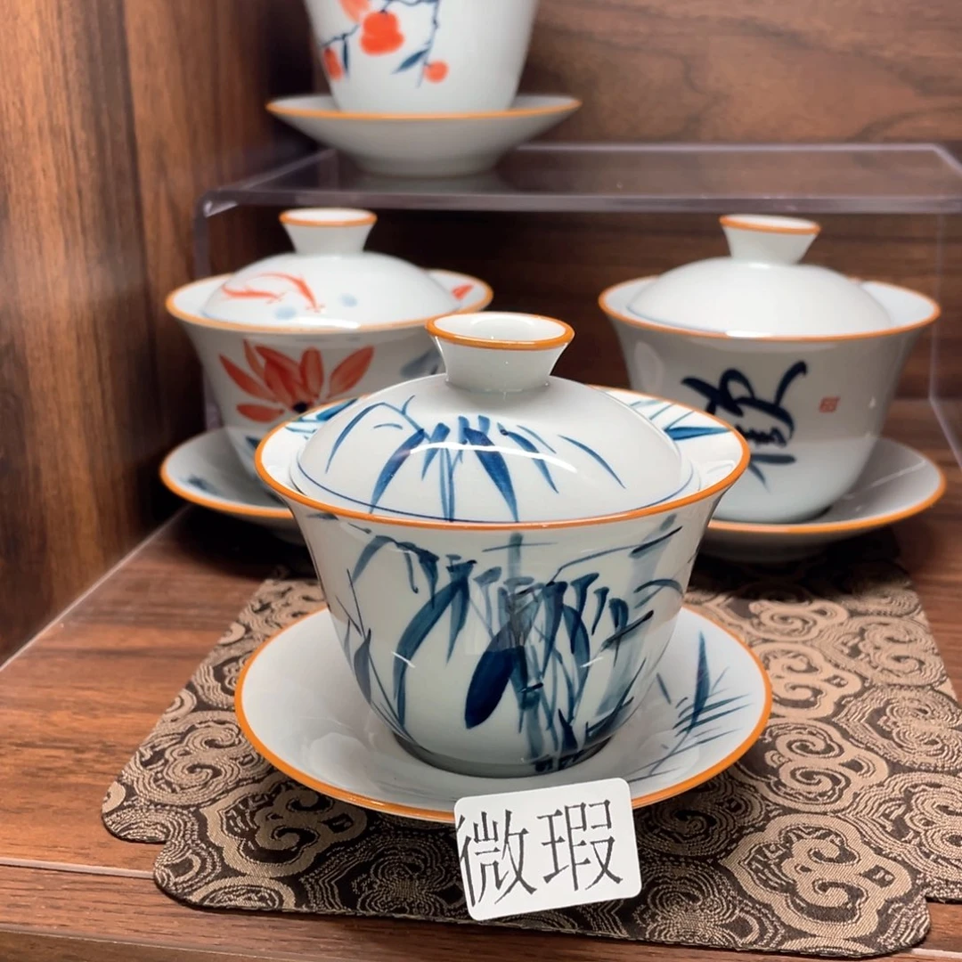 微瑕釉下彩纯手绘