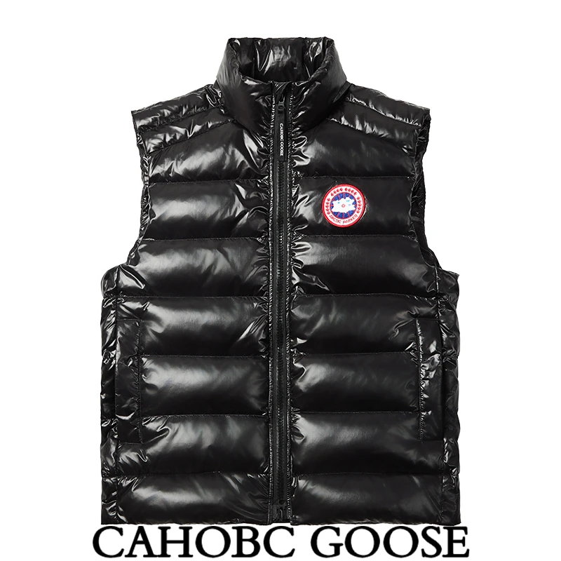 CAHOBC  GOOSE亮面羽绒马甲女款秋冬外穿2025新款黑色保暖背心男