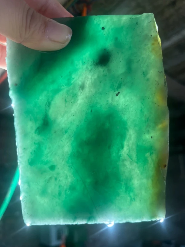 定制天然非洲翠独龙玉手镯镯心