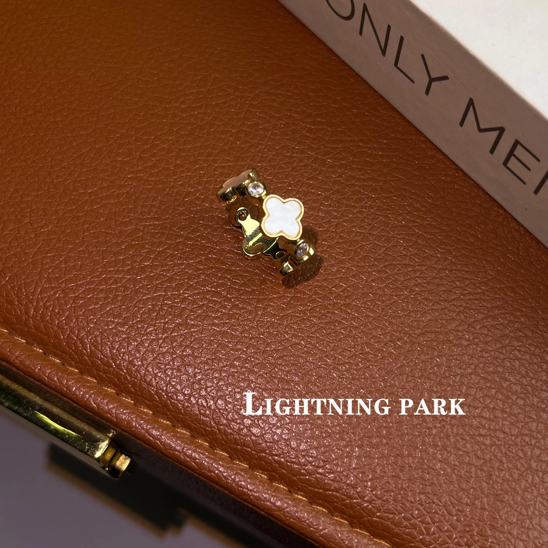 铜合金贝壳戒指 【幸运四叶草】★高级感氛围感设计师戒指~4023