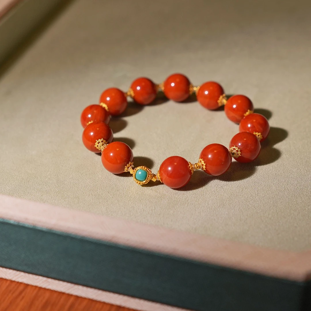 独家记忆|18k金南红手串11mm珠径多样性任发其一