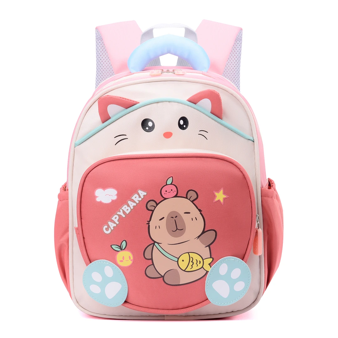 儿童书包女孩幼儿园小中班可爱卡皮巴拉双肩包男童3-5岁4防水背包