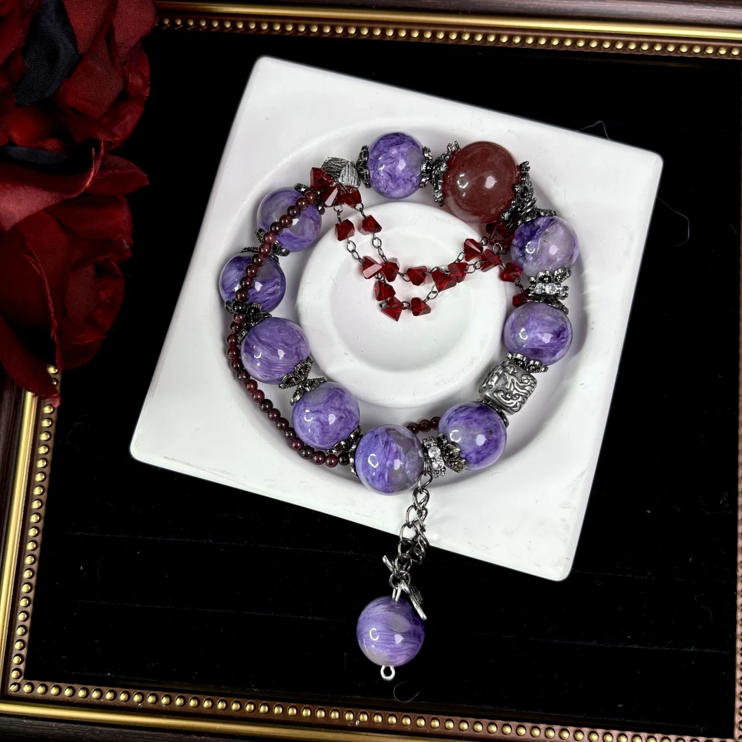 【SCARLETT斯佳丽】D796 莫奈紫龙晶 天然水晶，默认微瑕，多样性发货