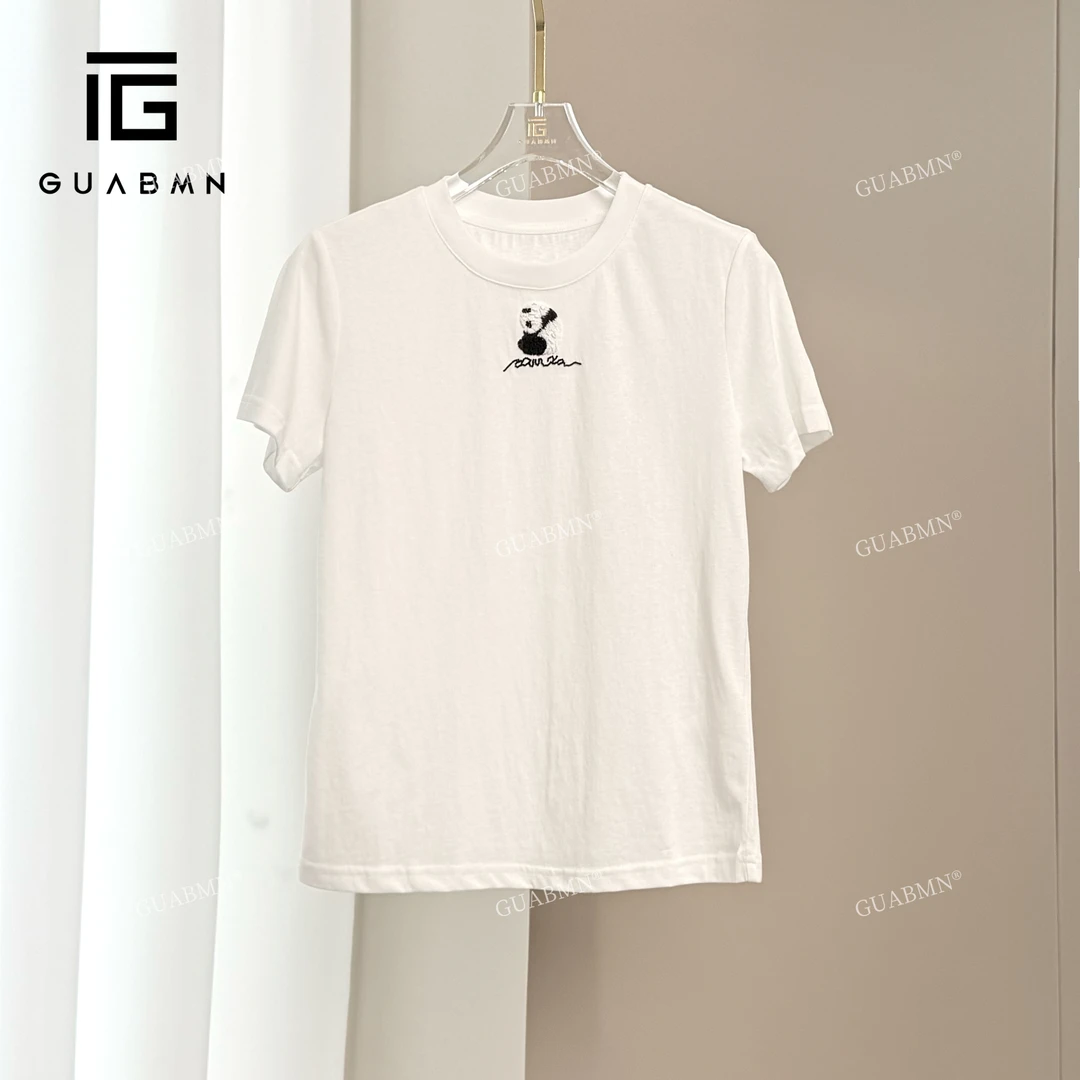GUABMN2025年夏季新款简约休闲贴花圆领T恤3885