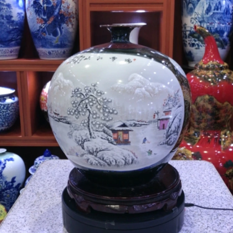 【闪购商品】瓷片景德镇大师作品瓶