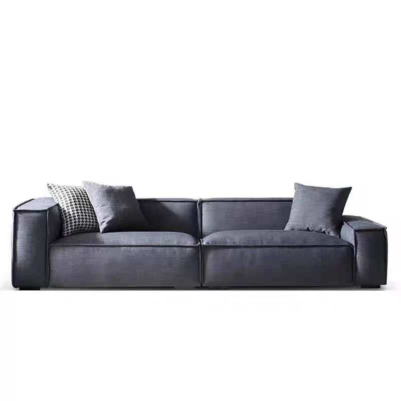 豆腐块沙发轻奢落地客厅创意极简意式头层牛皮别墅磨砂松弛感北欧