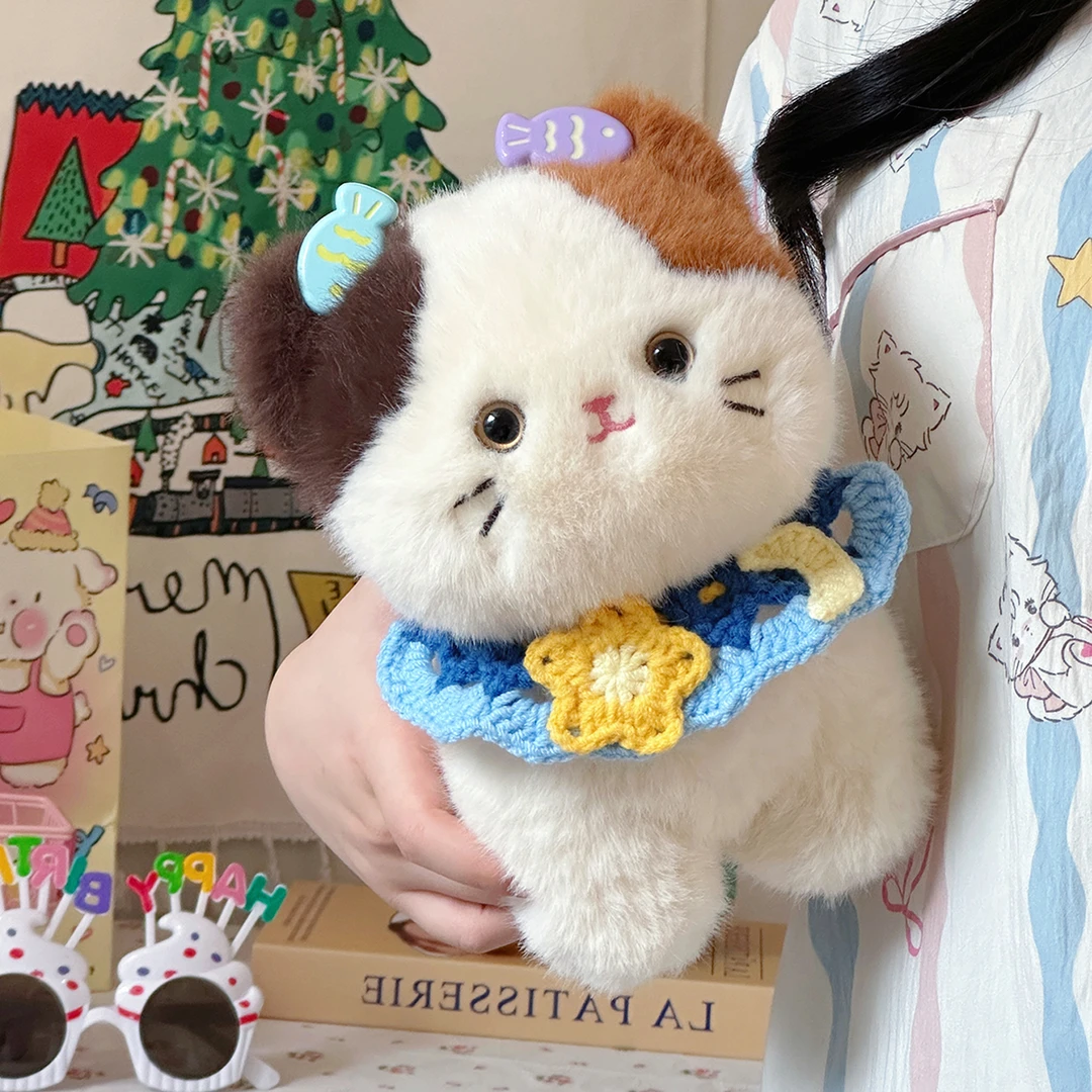 可爱三花猫咪玩偶小猫公仔睡觉抱枕安抚娃娃毛绒玩具女生生日礼物