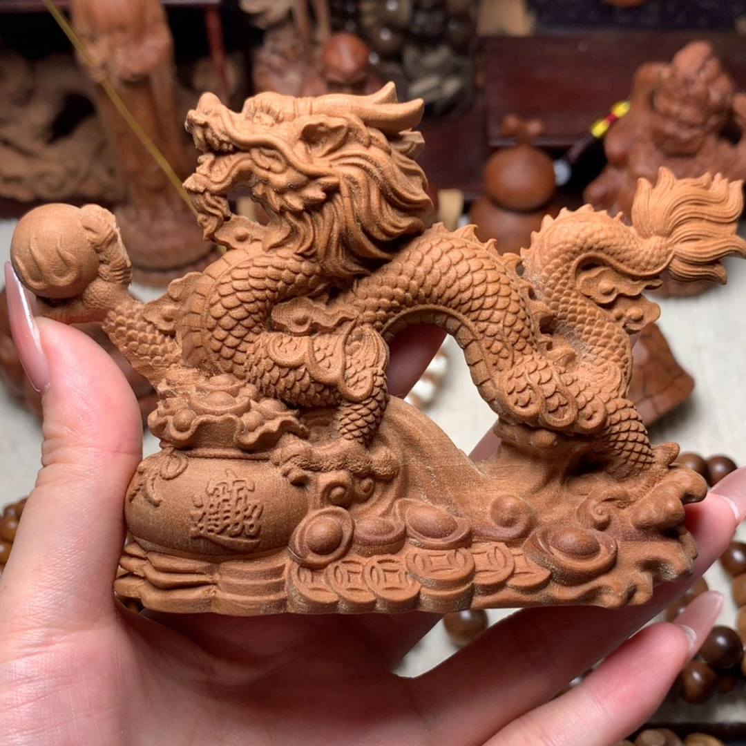 檀香木其他老山檀香祥龙聚宝盆