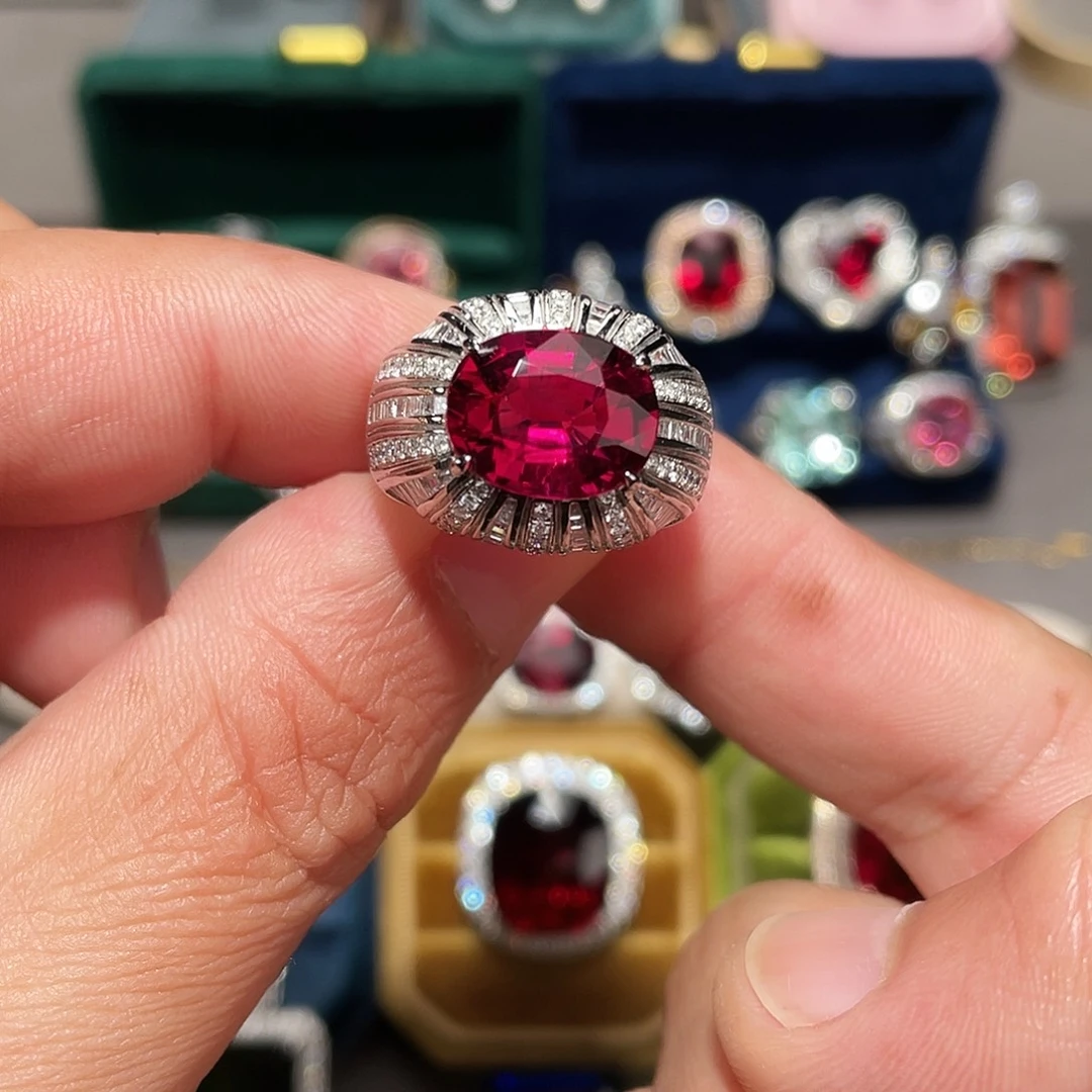 戒指碧玺18K金镶嵌5.35ct