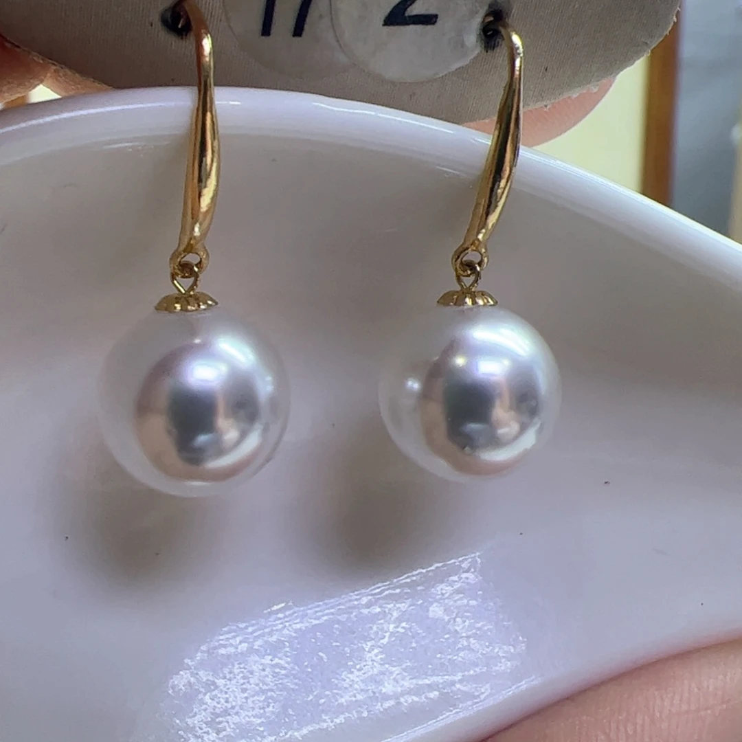 淡水珍珠耳饰18K金镶嵌