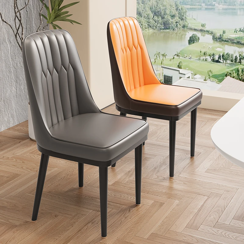 轻奢家用餐椅北欧简约现代靠背椅子餐厅商用凳子软包皮革小户型