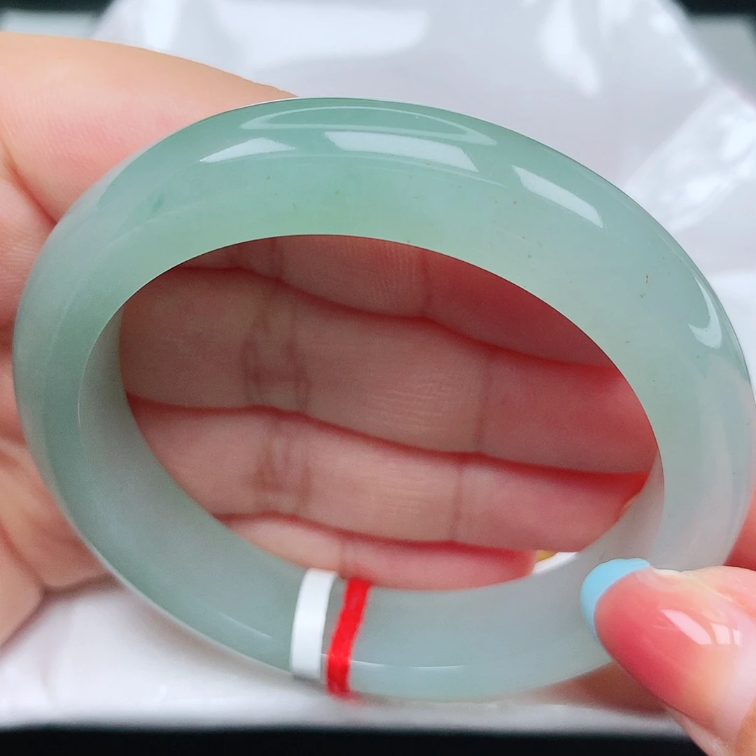 未镶嵌手镯翡翠28冰胶绿渐变