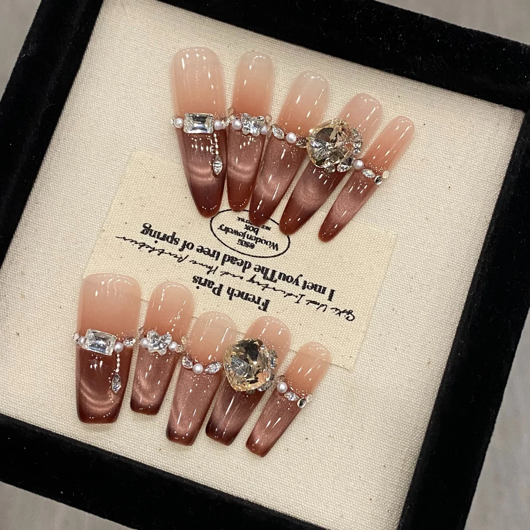 【黎吧啦】-纯手工穿戴甲 美甲 可重复穿戴 10片装