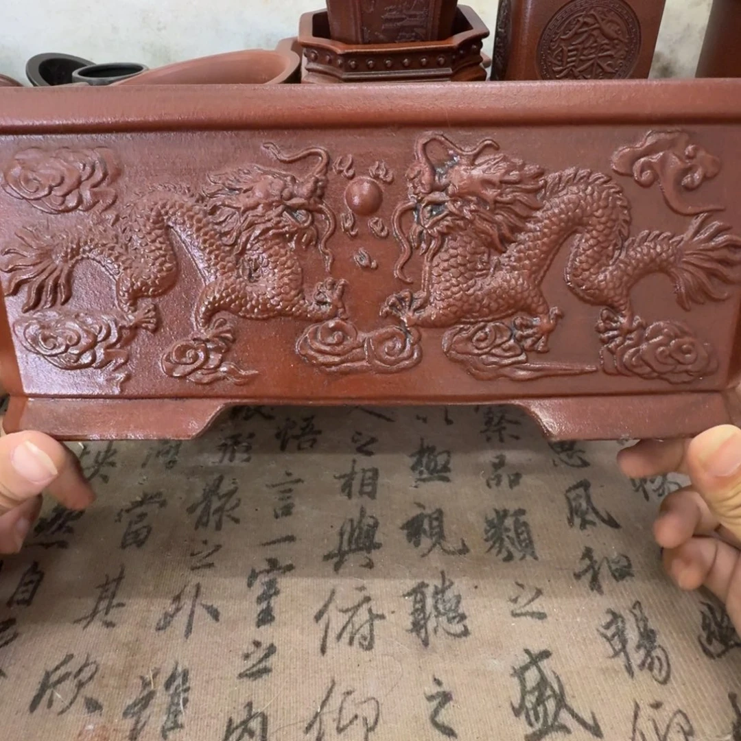 紫砂花盆29.5x20x9.5内经紫砂花盆