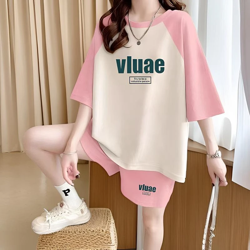 清仓捡漏运动服夏装时尚宽松网红休闲运动套装韩版两件套跑步洋气