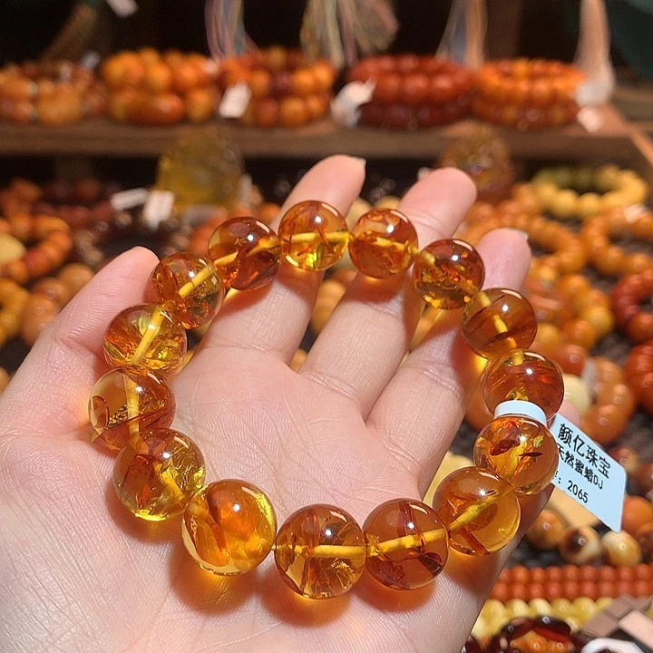 琥珀（花珀）未镶嵌手串花珀手串