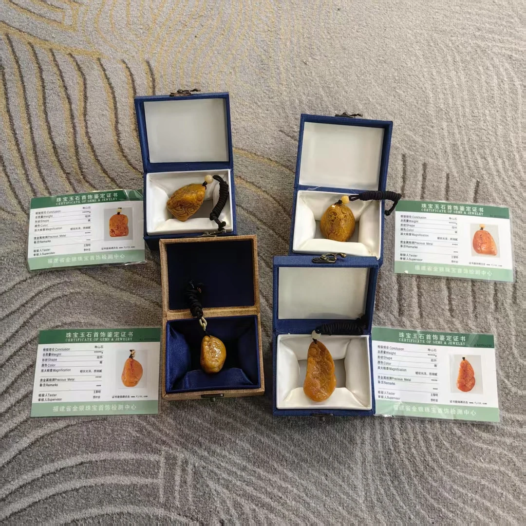 F001二十世纪中后期寿山石田黄龙纹印章/吊坠（多样性发货一件）