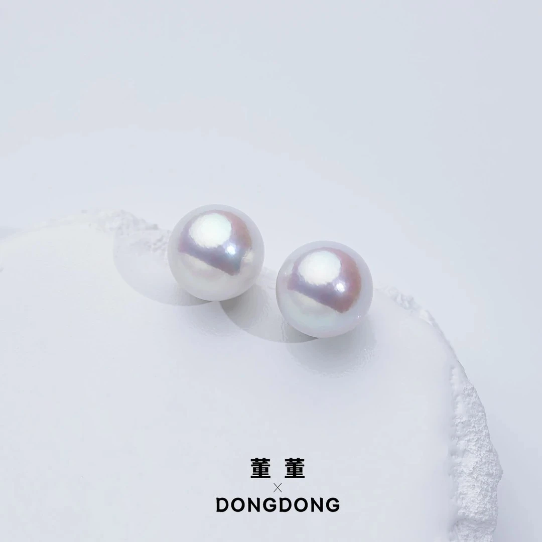DDX685【阳阳】天然淡水珍珠耳钉/素颜必备/12-13mm/S925气质白色