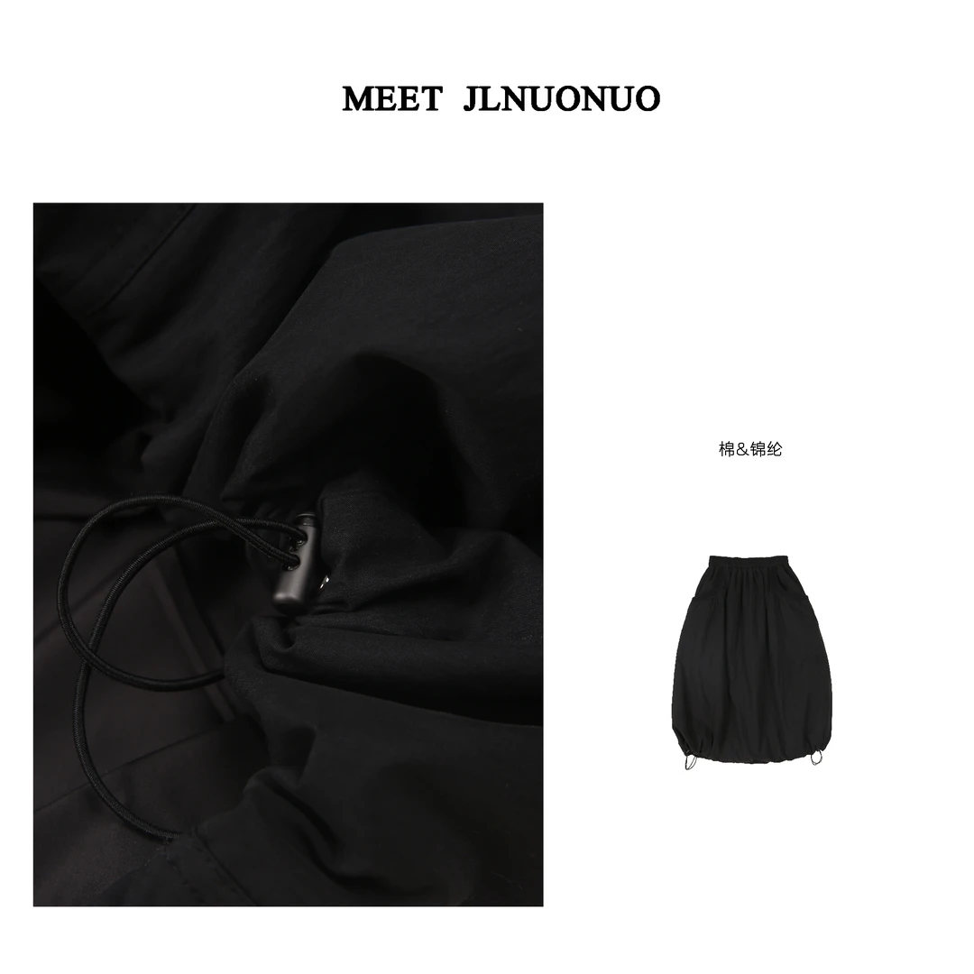 JLNUONUO   自由旅者松紧腰花苞棉裙半身裙