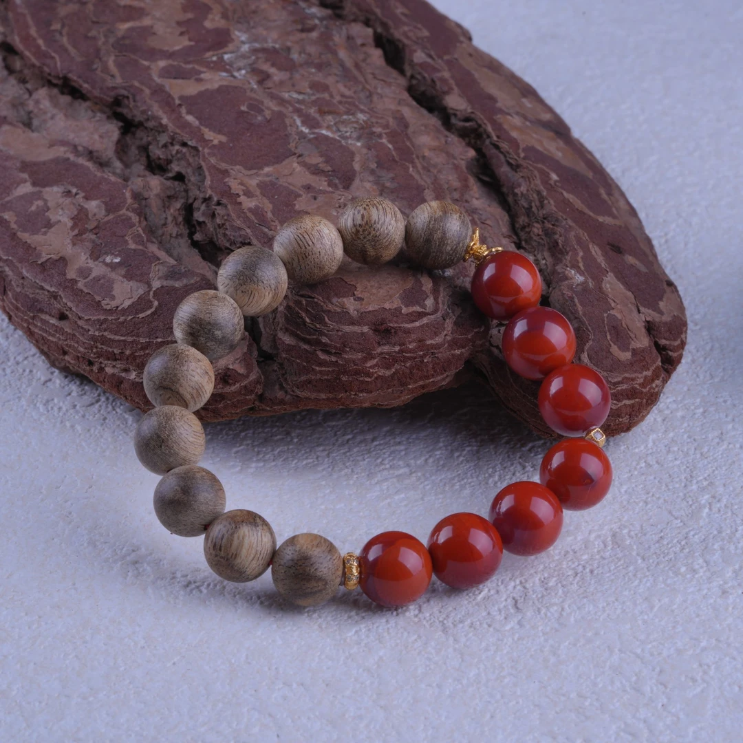 沉香南红11m+DIY银手串