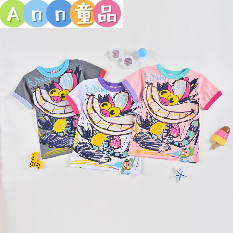 【X家】25 JAM涂鸦大呲牙猫T恤 夏季新款男女童纯棉短袖T恤