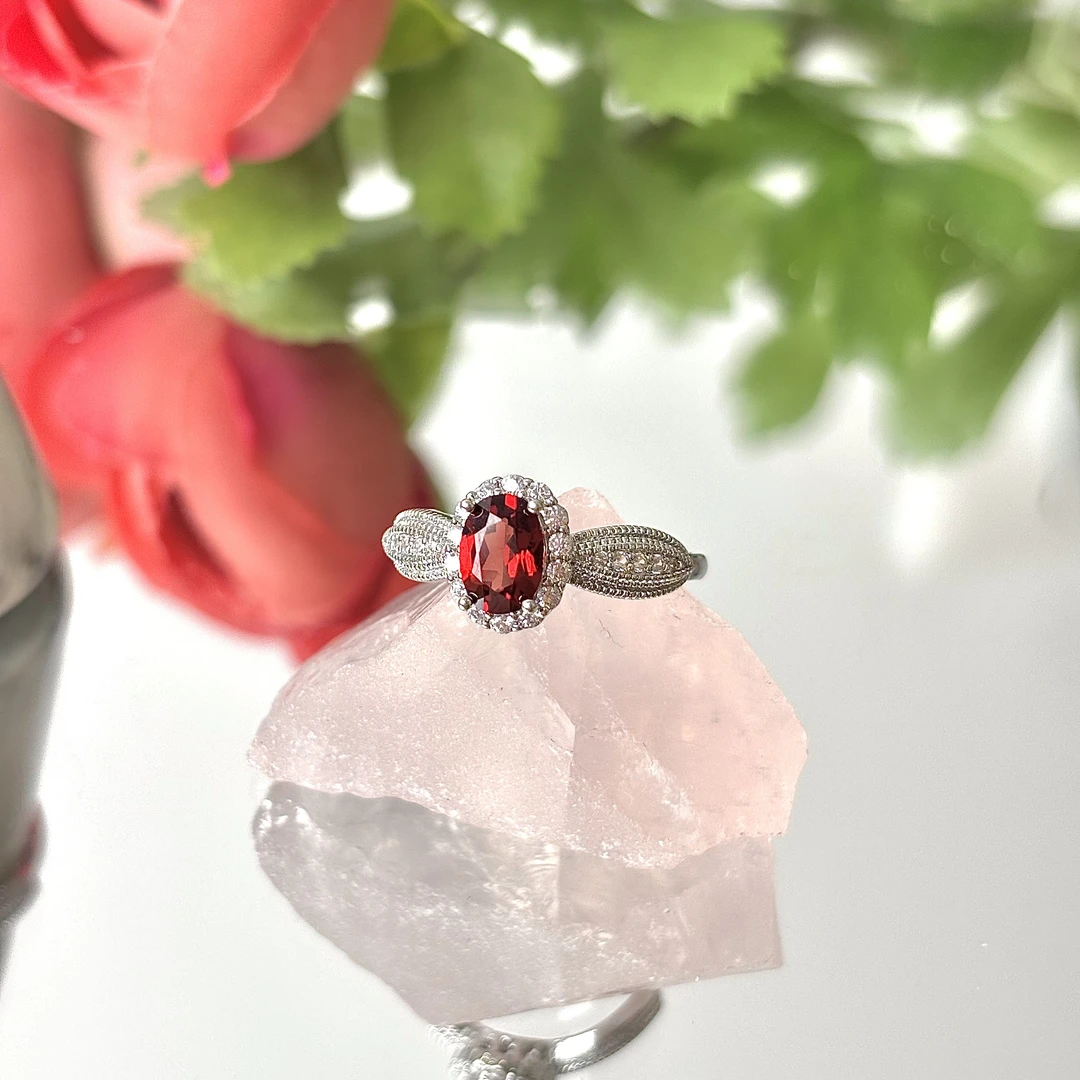 【皇后】石榴石开口戒面小仙多样性发其一