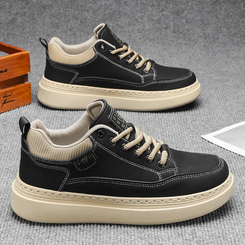 【设计师款】男鞋2025冬季新款厚底时尚休闲板鞋潮流软底百搭低帮鞋