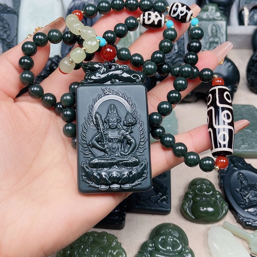 和田玉（青玉）颈饰未镶嵌