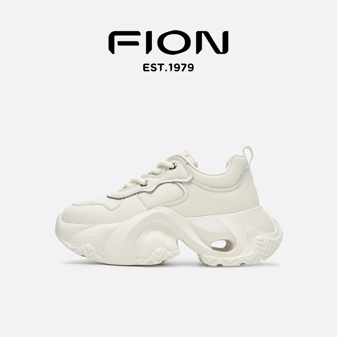 Fion/菲安妮2025年春季新款厚底增高运动鞋女百搭休闲鞋小白鞋