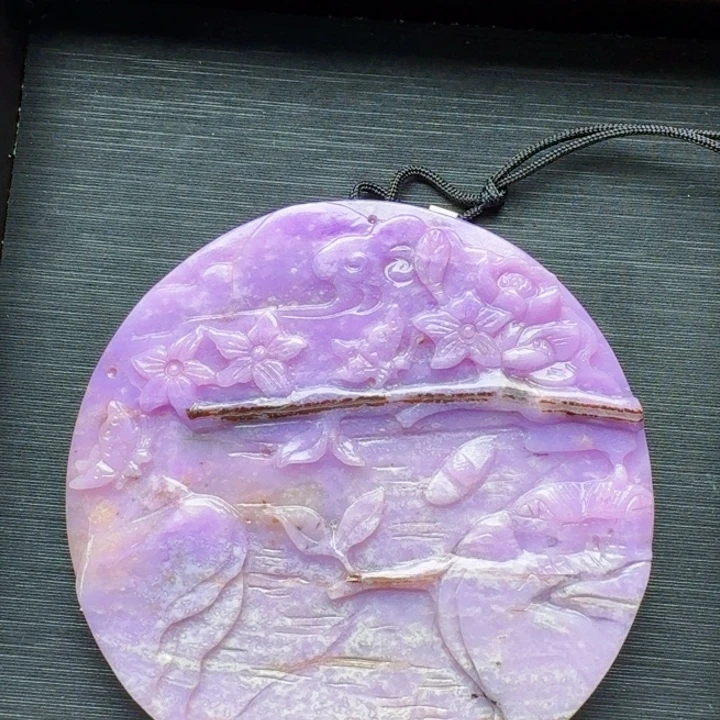 苏纪石（舒俱来）未镶嵌粉紫樱花圆牌