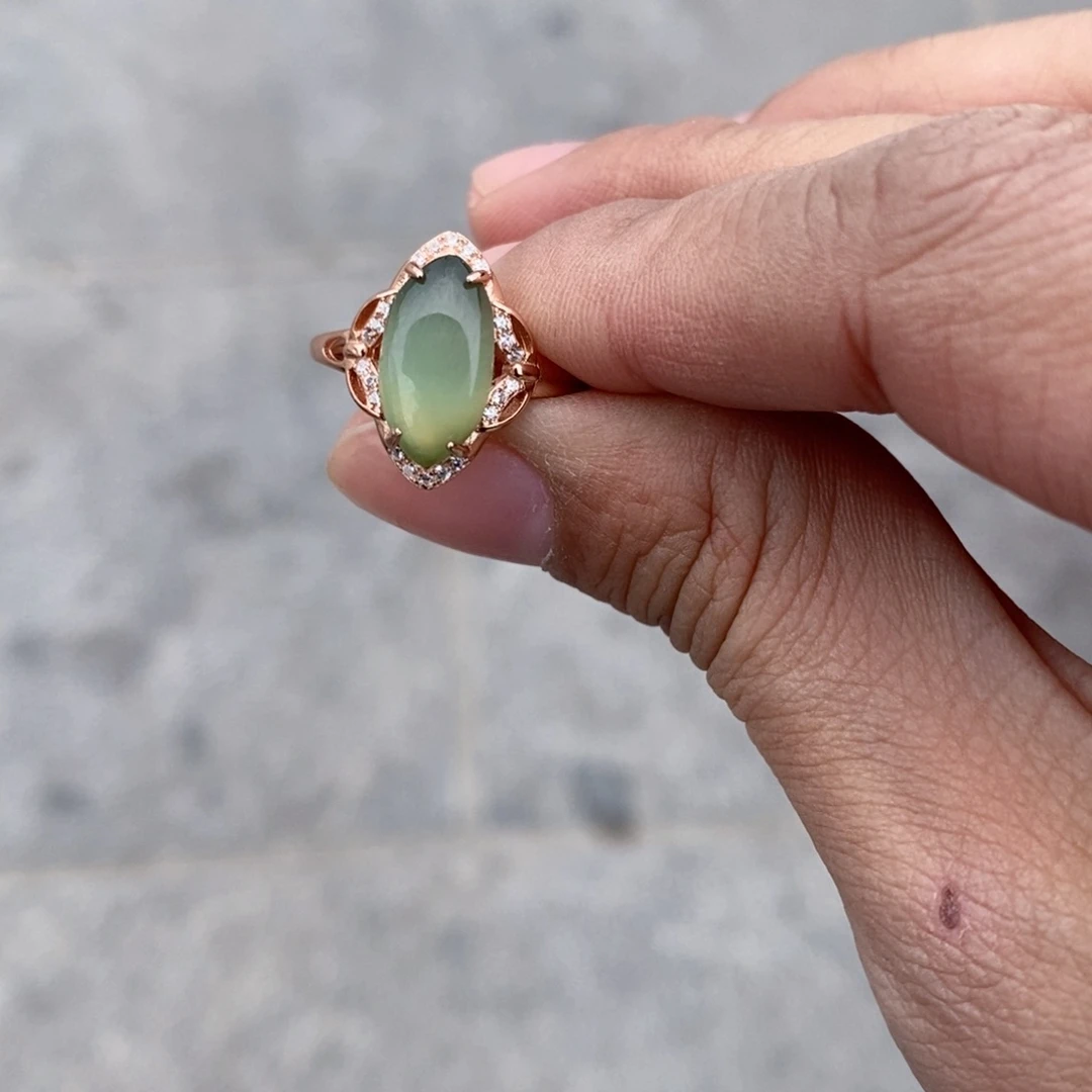 和田玉戒指银S925镶嵌多样性发货 拍一发一