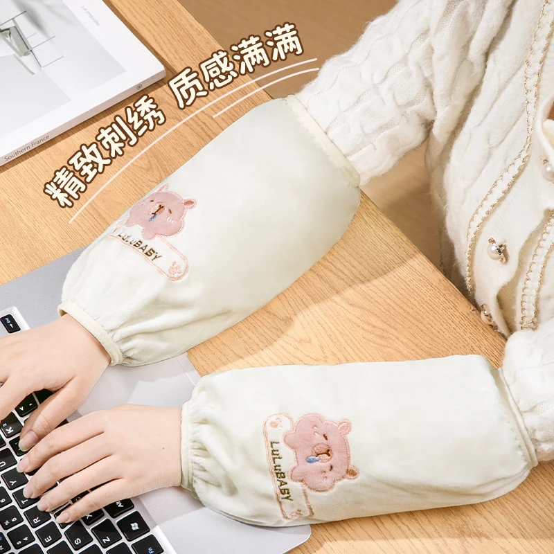 袖套女新款冬天防污可爱护袖办公室长款工作防脏袖头袖筒套袖