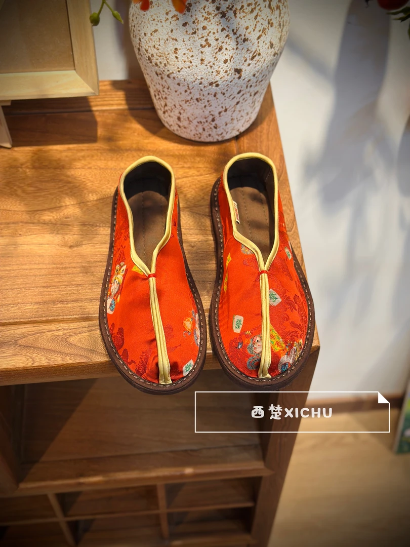 【金榜题名两片】西楚XICHU国潮手工千层底布鞋透气复古中国风平底