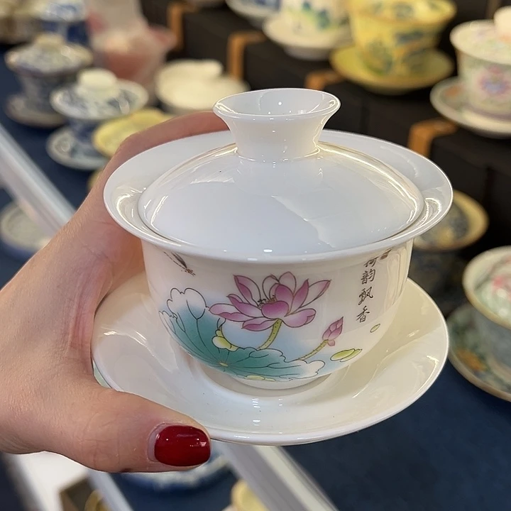 陶景德陶瓷盖碗茶具