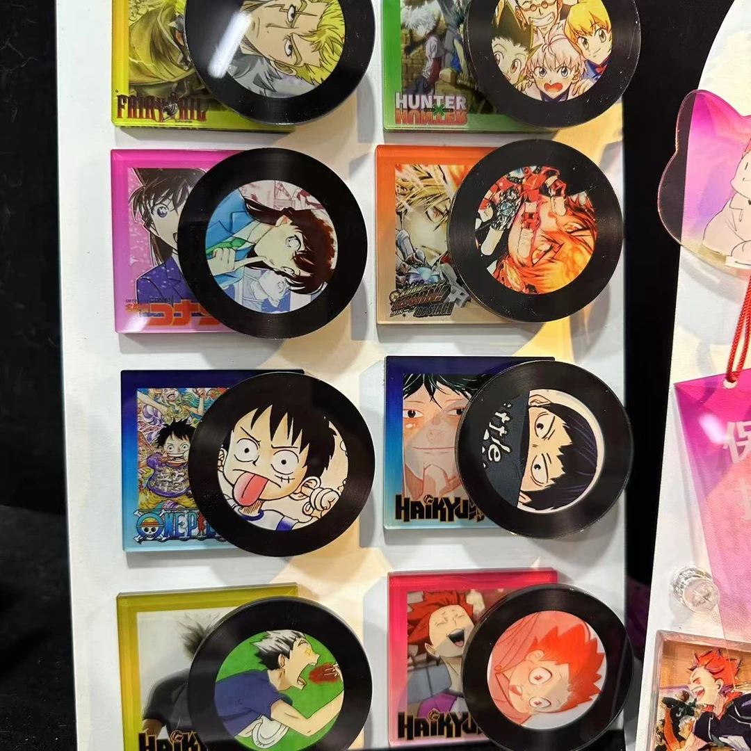 高颜值亚克力动漫旋转唱片创意趣味冰箱贴挂件朋友无料礼物diy