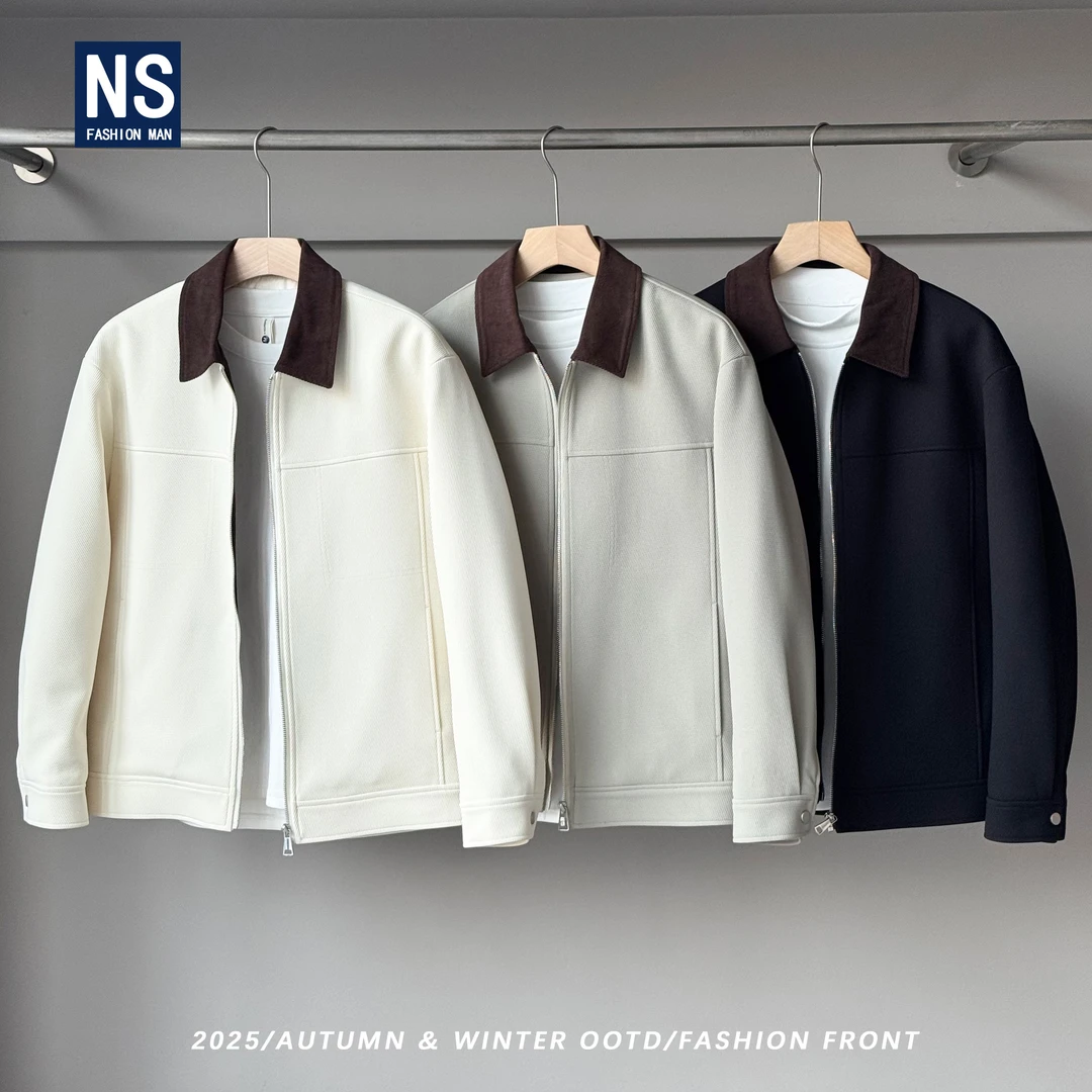 【90白鸭绒】原创轻奢极简通勤美拉德撞色百搭质感翻领羽绒服1219